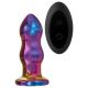 Glamour Glas - Funkgesteuerter Analvibrator aus Glas - gewellt (farbig) 