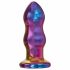 Glamour Glas - Funkgesteuerter Analvibrator aus Glas - gewellt (farbig) 