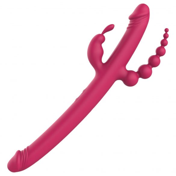 Dreamtoys Überall Vergnügen Vibe - Akkubetriebener, 4-zweigiger Vibrator (pink) 