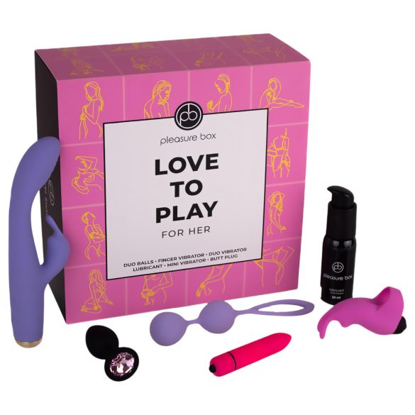 Freudenbox Lust zu Spielen - Vibratorset - 6-teilig (pink-lila)