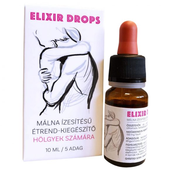 ELIXIR - pflanzliches Nahrungsergänzungsmittel Tropfen für Frauen (10ml) - Himbeere 