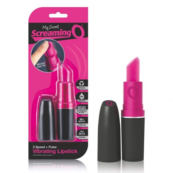 Schreiender Lippenstift - Lippenstift Vibrator (Schwarz-Pink) 