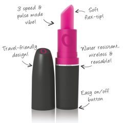  Schreiender Lippenstift - Lippenstift Vibrator (Schwarz-Pink)