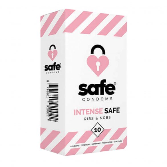 SAFE Intense Safe - gerippte und gepunktete Kondome (10 Stück) 