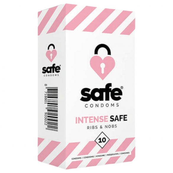 SAFE Intense - gerippt & gepunktet Kondome (10 Stk.)