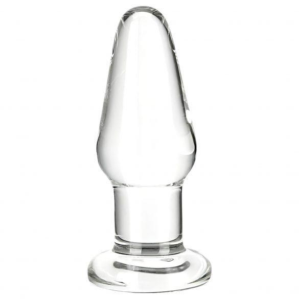 GLAS - klassischer Glas-Analdildo (transparent) 