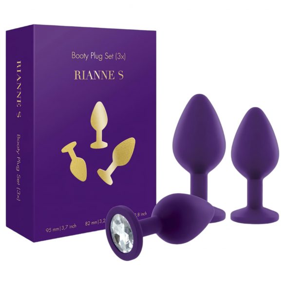 Rianne - 3-teiliges Silikon Anal-Plug-Set (lila)