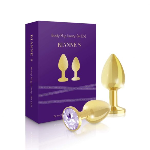 Rianne - Luxus 2-Messeteil Anal Plug Set (Gold) 