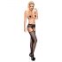 Obsessive S307 - Blumen-Netz Strapsen-Set - Schwarz (S-L)