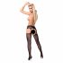 Obsessive S307 - Blumiges Netz Strumpfhalter-Set - Schwarz (S-L) 