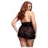 BACI Plus Size - Neckholder, Spitzen-Babydoll - Schwarz (XL-XXL) 