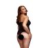 BACI Plus Size - Transparenter Body mit Nackenband - Schwarz (XL-XXL) 