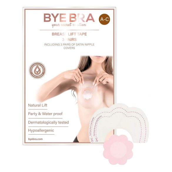 Bye Bra A-C - unsichtbares Brusthebeband - Pink (3 Paar) 