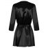 Obsessive Satinia Robe - Satin-Set (schwarz) - L/XL