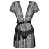 Obsessive Alluria - Spitze Robe mit Tanga (schwarz) 