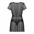 Obsessive Alluria - Spitze Robe mit Tanga (schwarz)  - L/XL