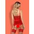 Obsessive Lovica - Spitzenstrumpfhalter-Oberteil und Tanga (rot)  - L/XL