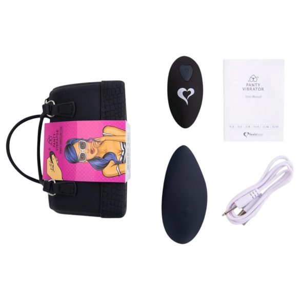 FEELZTOYS Panty - Akku, funkgesteuerter Klitorisvibrator (schwarz) 