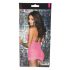 Lapdance Spitze - Nackenband Netz Minikleid (rosa) 