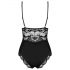 Obsessive 810-TED-1 - mit Spitze verzierter, elastischer Body (schwarz) - L/XL