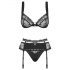 Obsessive Heartina - Set aus schwarzer Dessous - L/XL