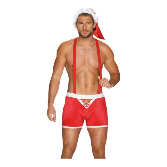 Obsessive Mr Claus - Weihnachtsmann Kostüm Set (2-teilig) - rot  - 2XL