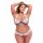 Baci Plus Size - Blumenspitzen-BH-Set mit offener Rückseite des Slips 