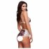 Baci - Blumiger, spitzenbesetzter BH-Set mit hoher Taille  - M/L