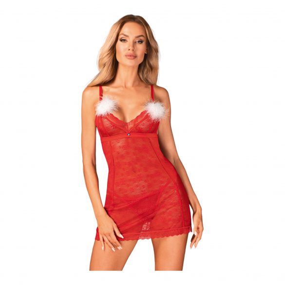 Obsessive Claussica - Weihnachtsmädchen Babydoll mit Tanga (rot) 